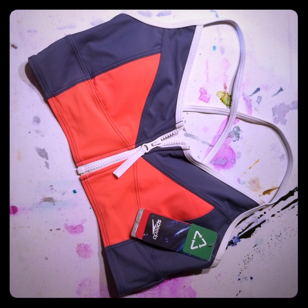 Speedo zip down workout halter